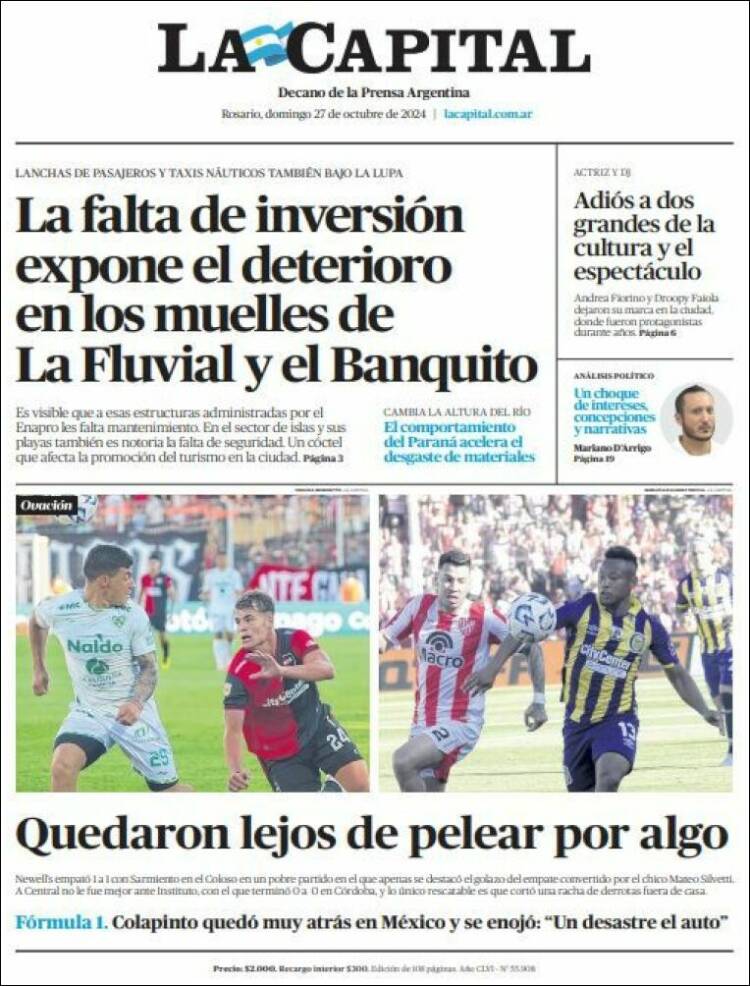 Portada de La Capital - Rosario (Argentina)