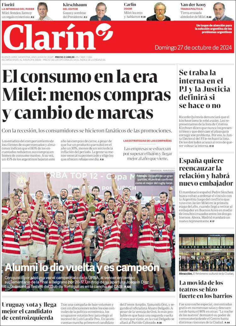 Portada de Clarín (Argentina)