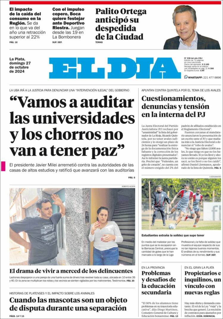 Portada de El Día de la Plata (Argentina)
