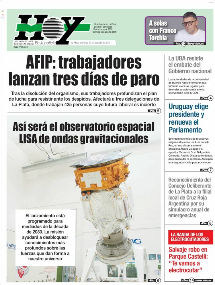 Portada de Diario Hoy (Argentina)