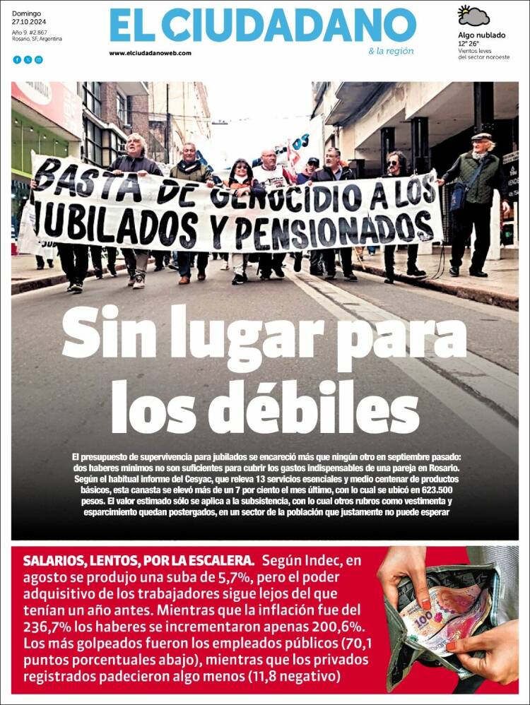 Portada de Diario El Ciudadano (Argentina)