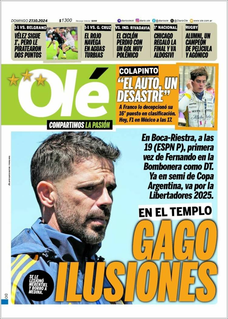 Portada de Olé (Argentina)
