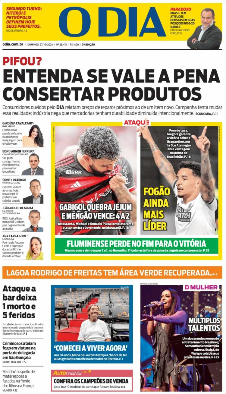 Portada de O Dia (Brasil)