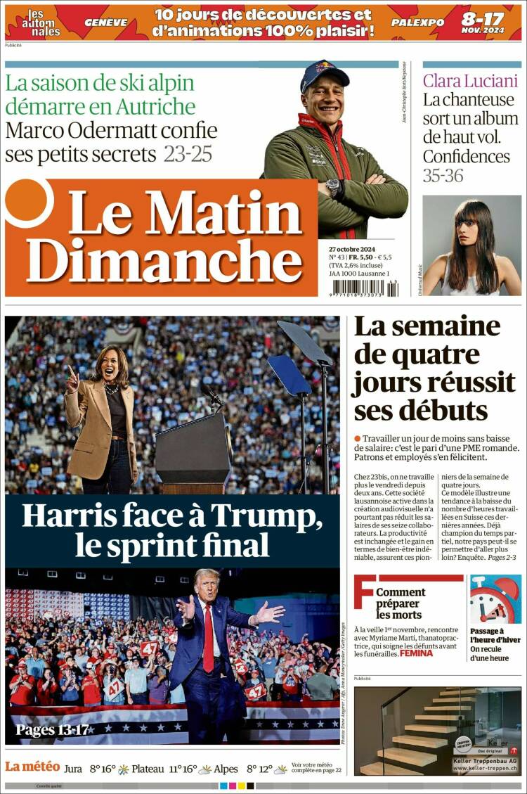 Portada de Le Matin (Suiza)