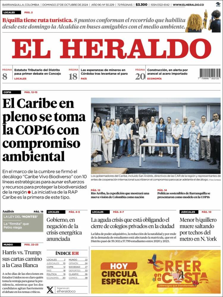 Portada de El Heraldo (Colombia)