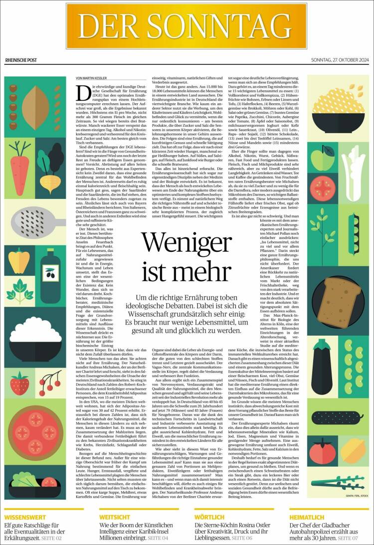 Portada de Rheinische Post (Alemania)