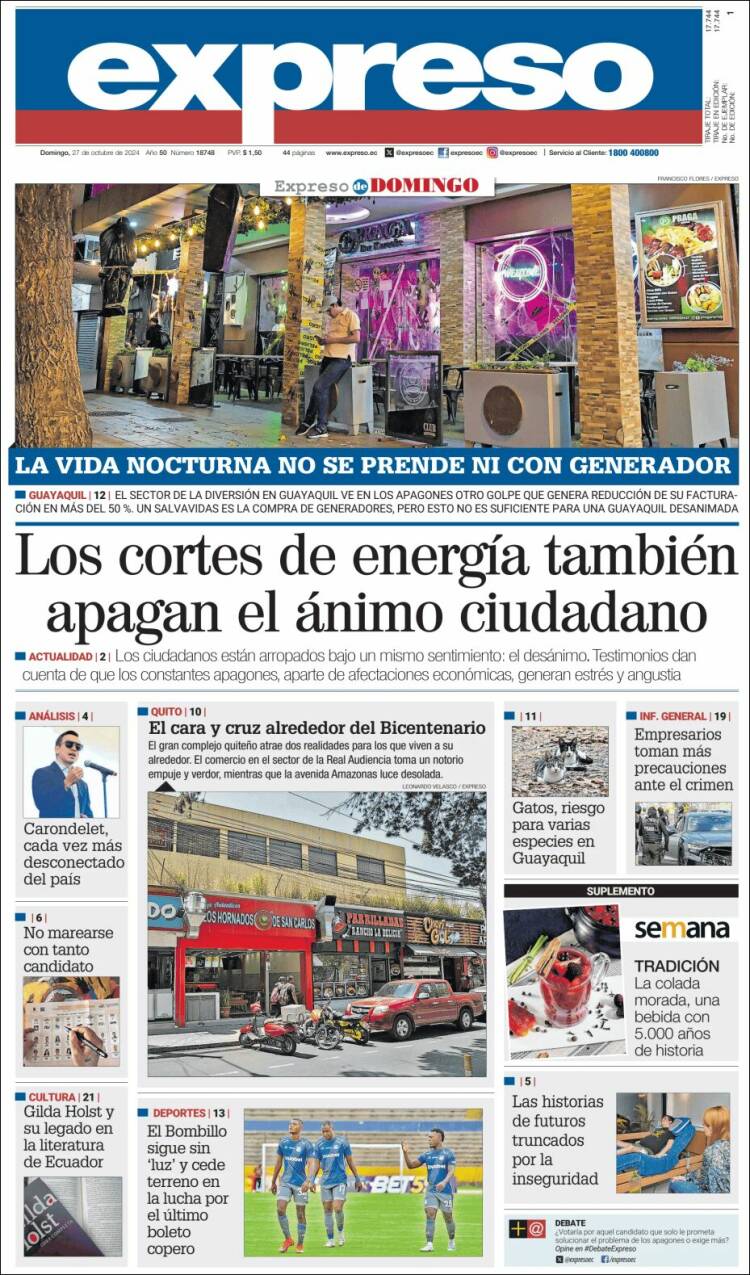 Portada de Expreso (Ecuador)