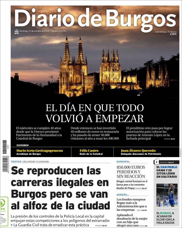 Portada de Diario de Burgos (España)