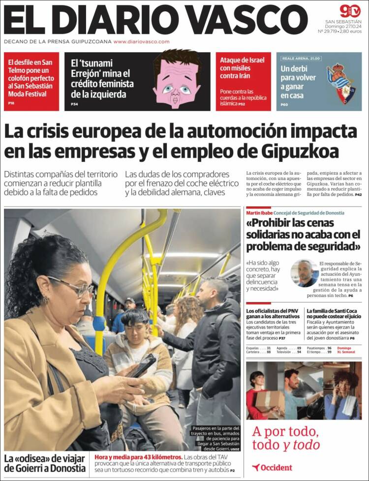 Portada de Diario Vasco (España)