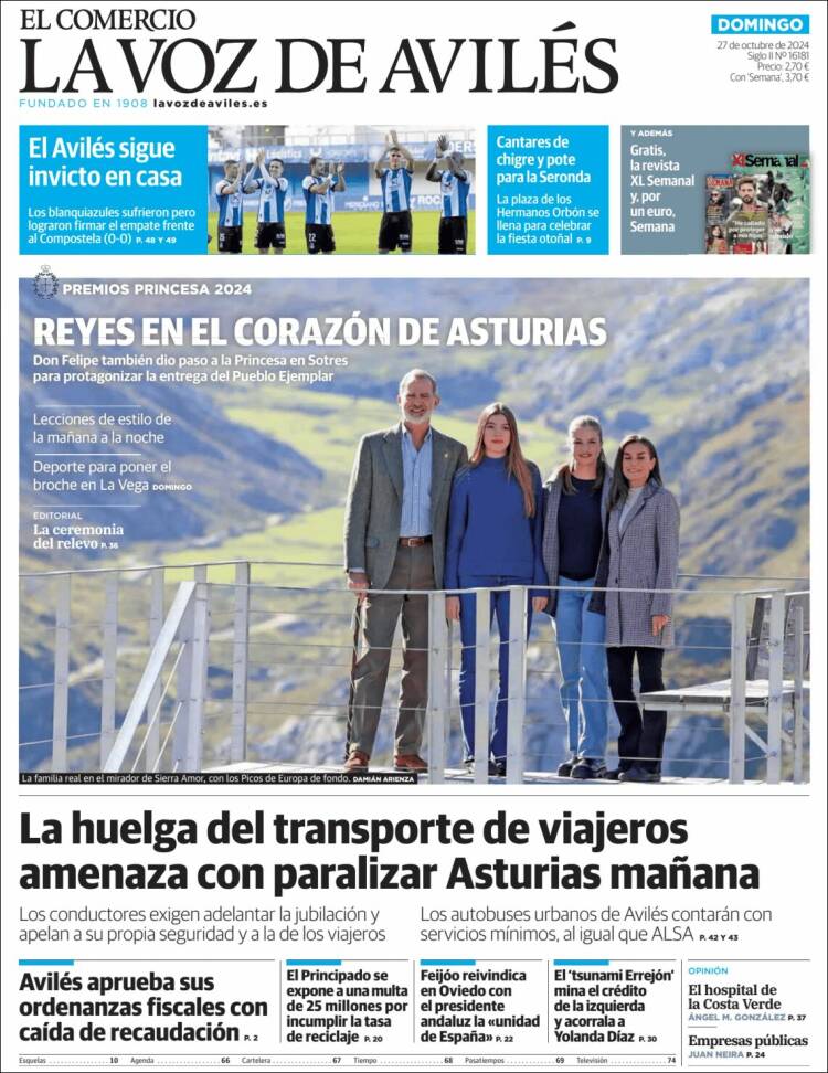 Portada de El Comercio - Avilés (España)