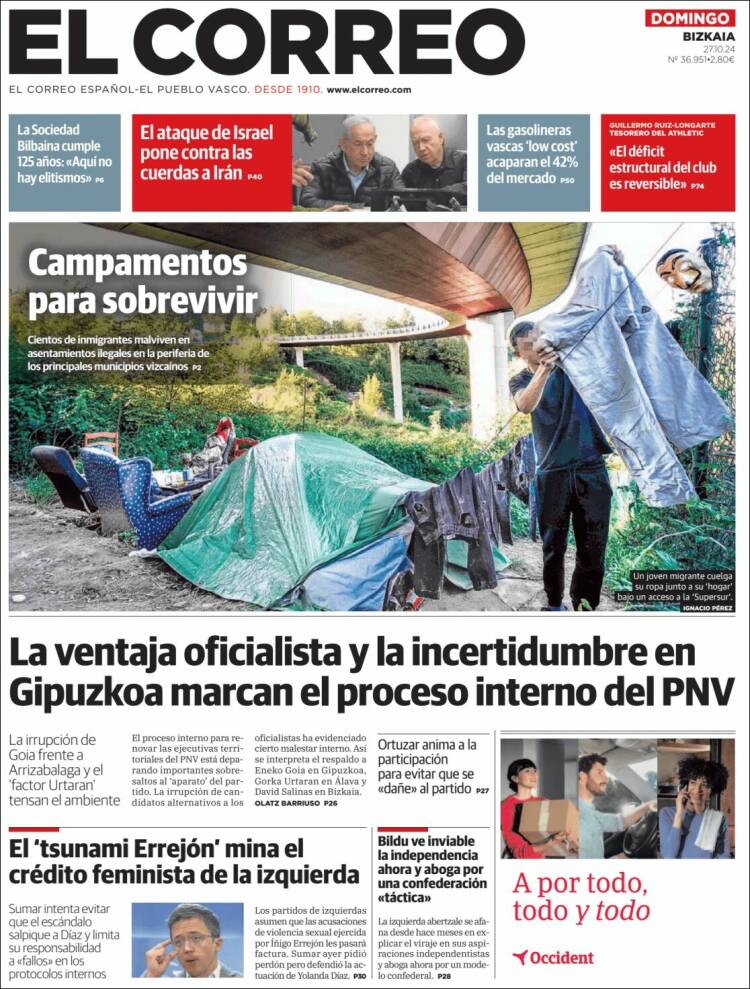 Portada de El Correo (España)