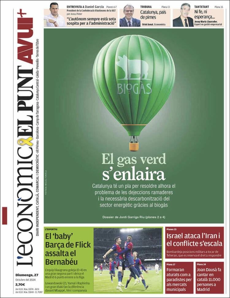 Portada de El Punt Avui (España)