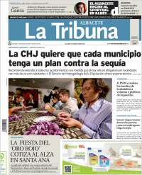 Portada de La Tribuna de Albacete (España)