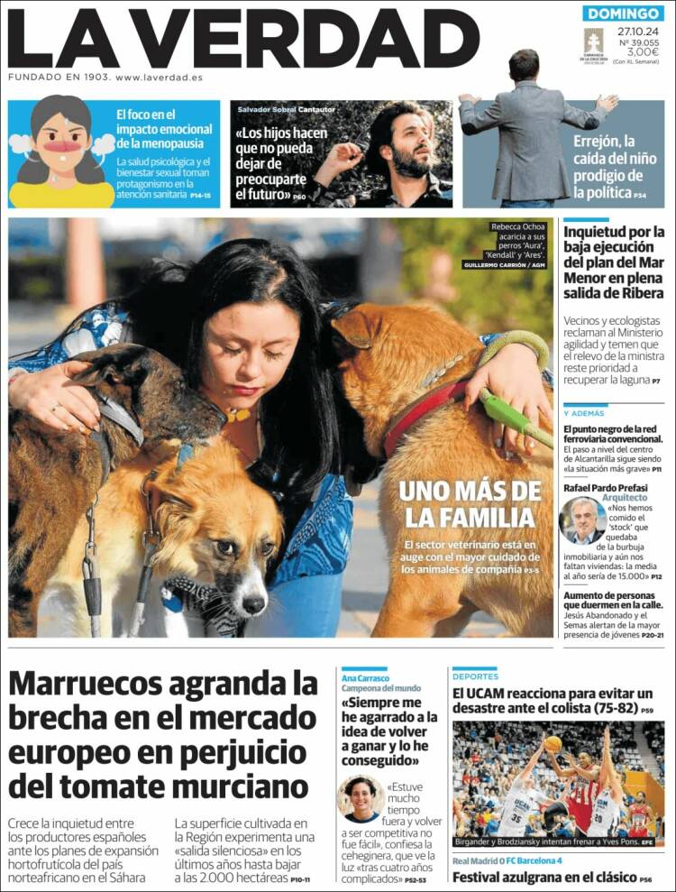 Portada de La Verdad de Murcia (España)