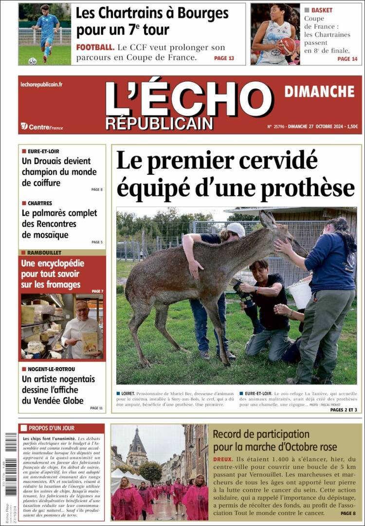 Portada de L'Echo Républicain (Francia)