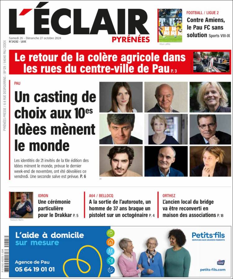 Portada de L'Eclair des Pyrénées (Francia)