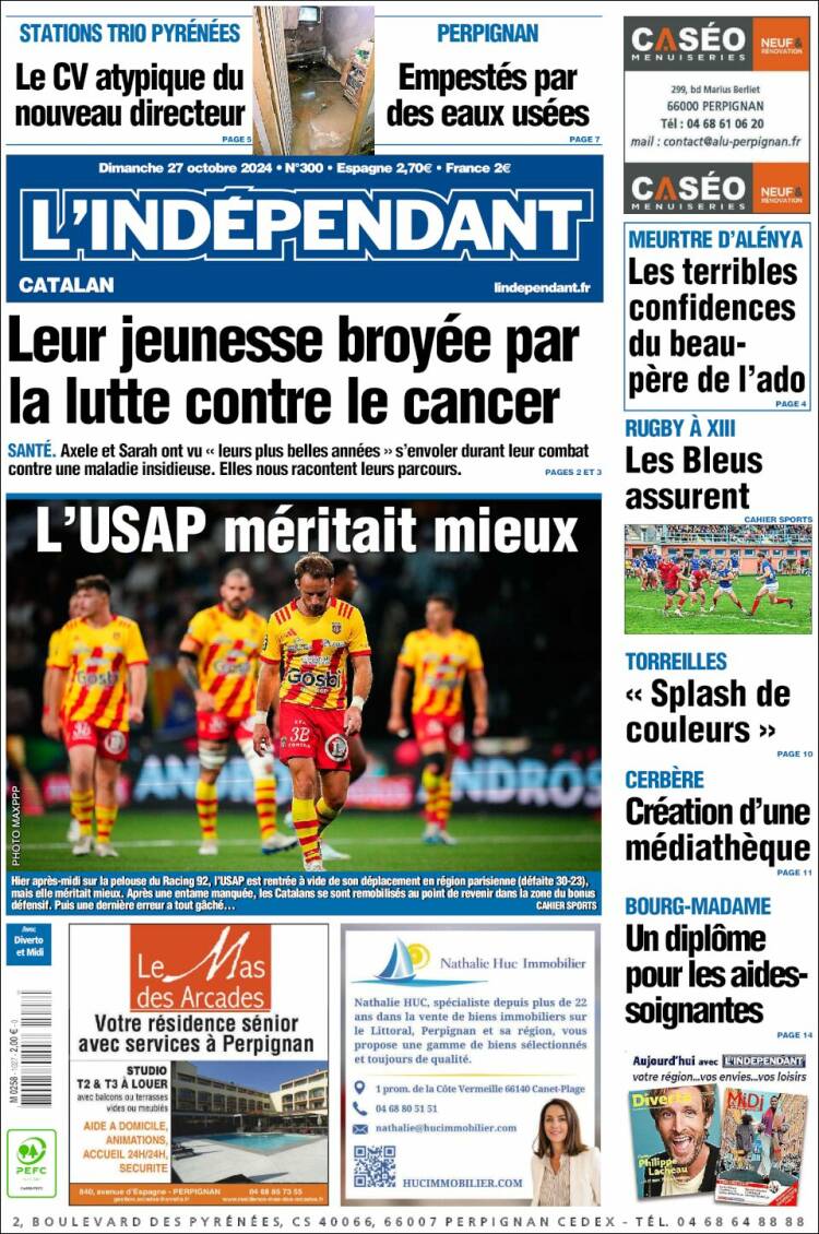 Portada de Le Indépendant (Francia)
