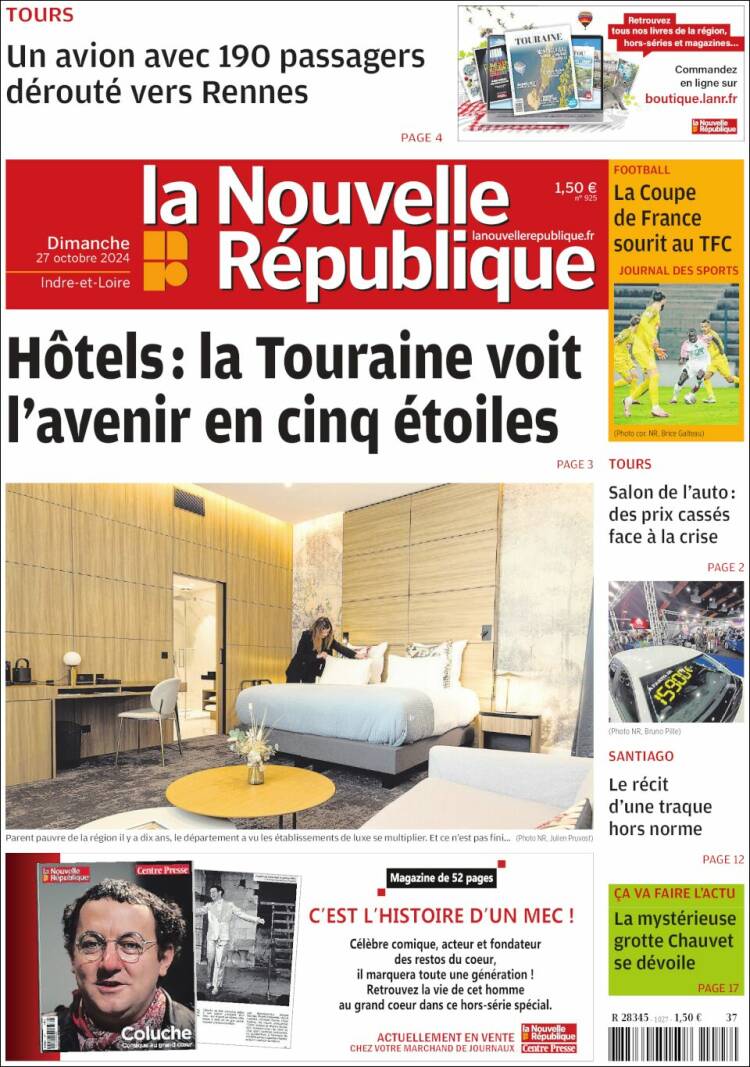 Portada de La Nouvelle Republique (Francia)