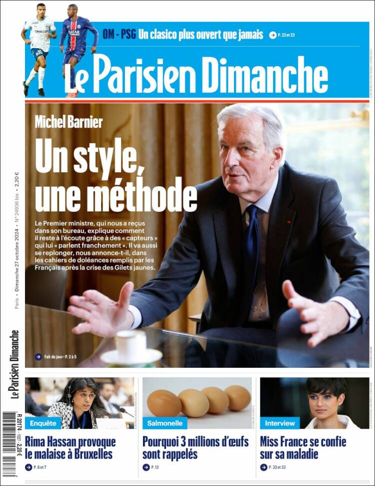 Portada de Le Parisien (Francia)