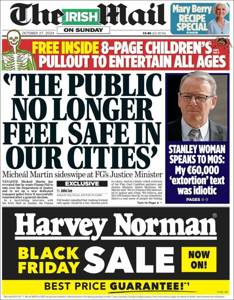 Portada de Irish Daily Mail (Irlanda)