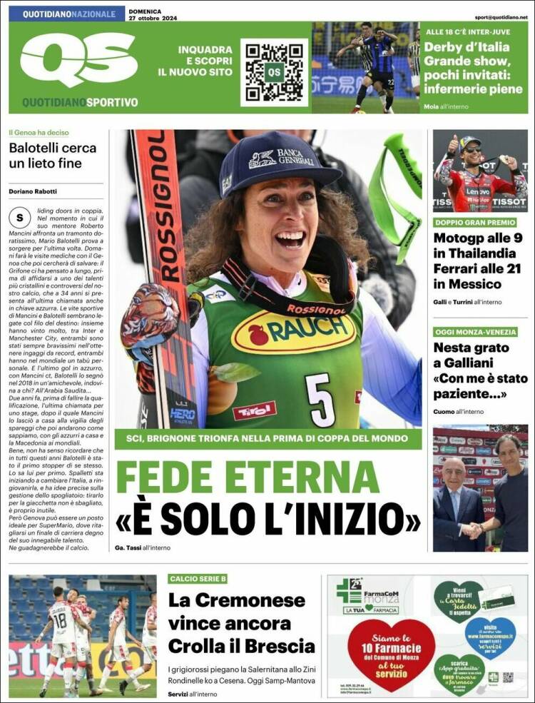 Portada de Quotidiano Sportivo (Italia)