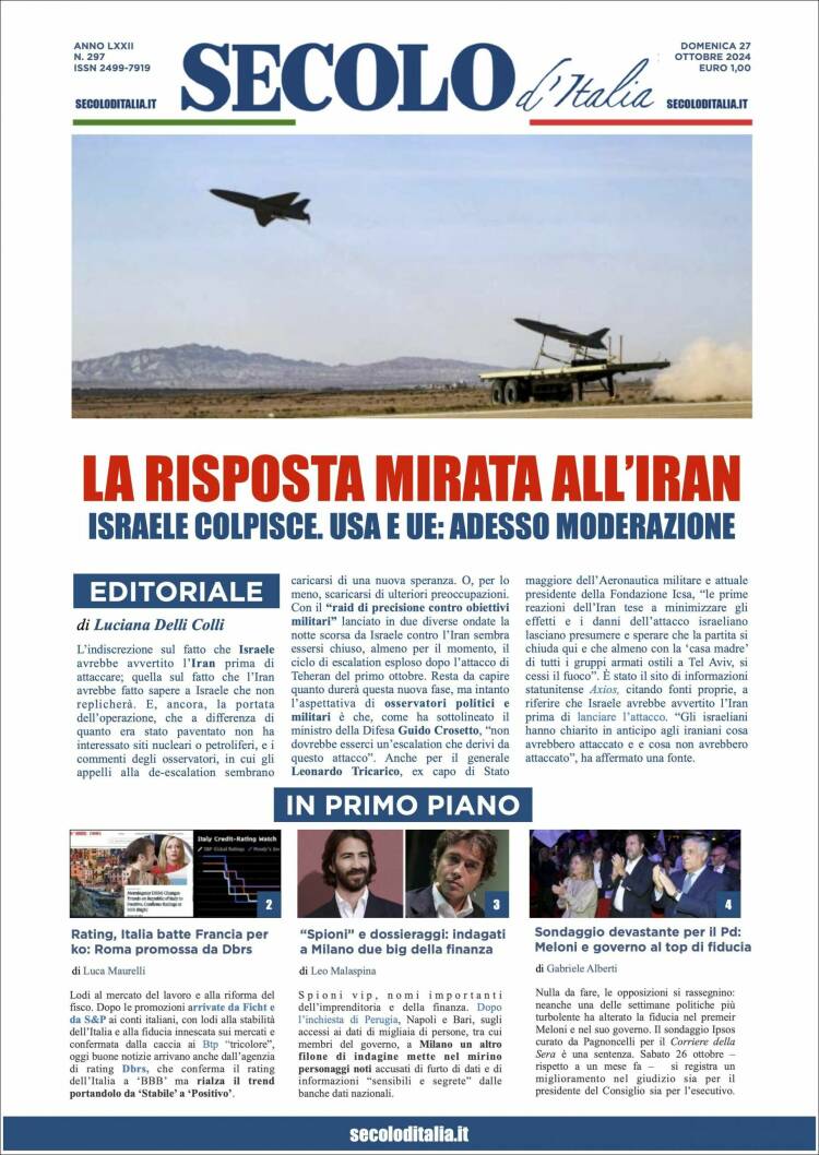 Portada de Secolo d'Italia (Italia)
