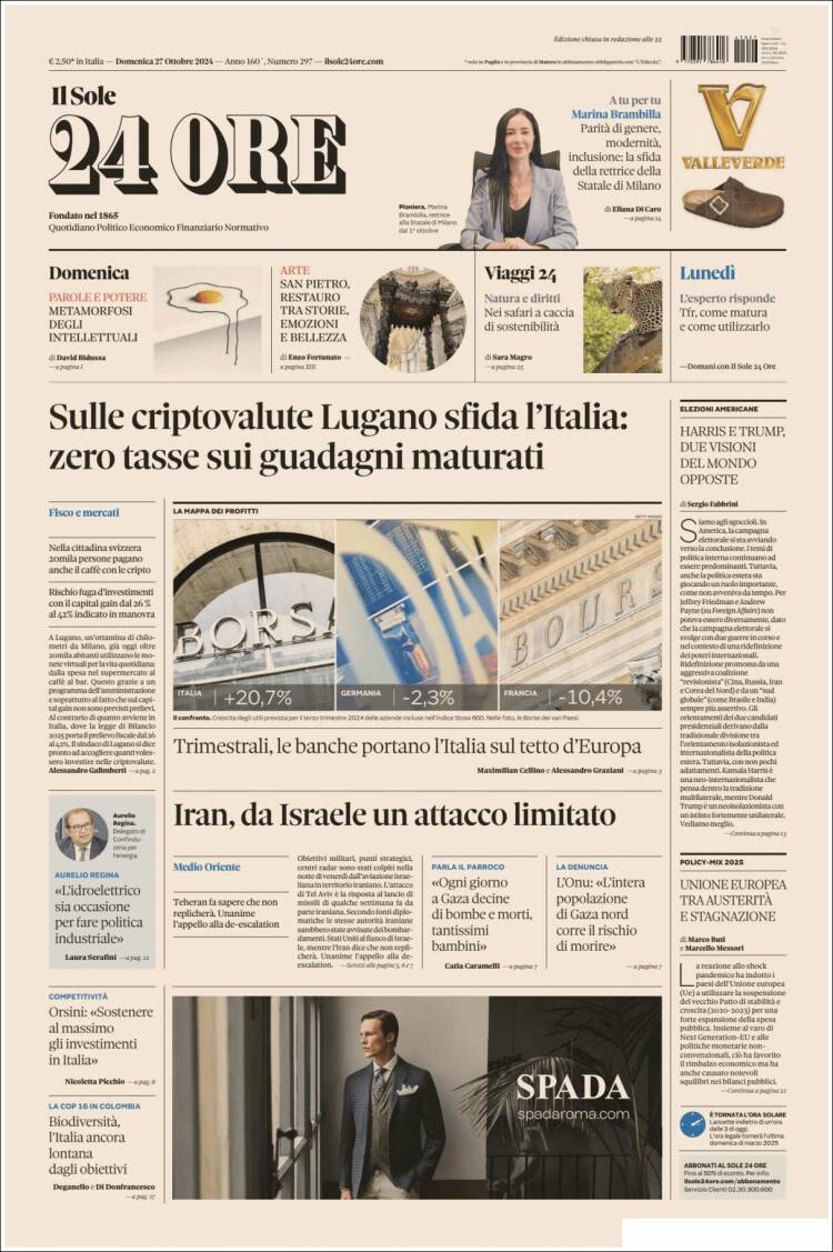Portada de Il Sole 24 ORE (Italia)