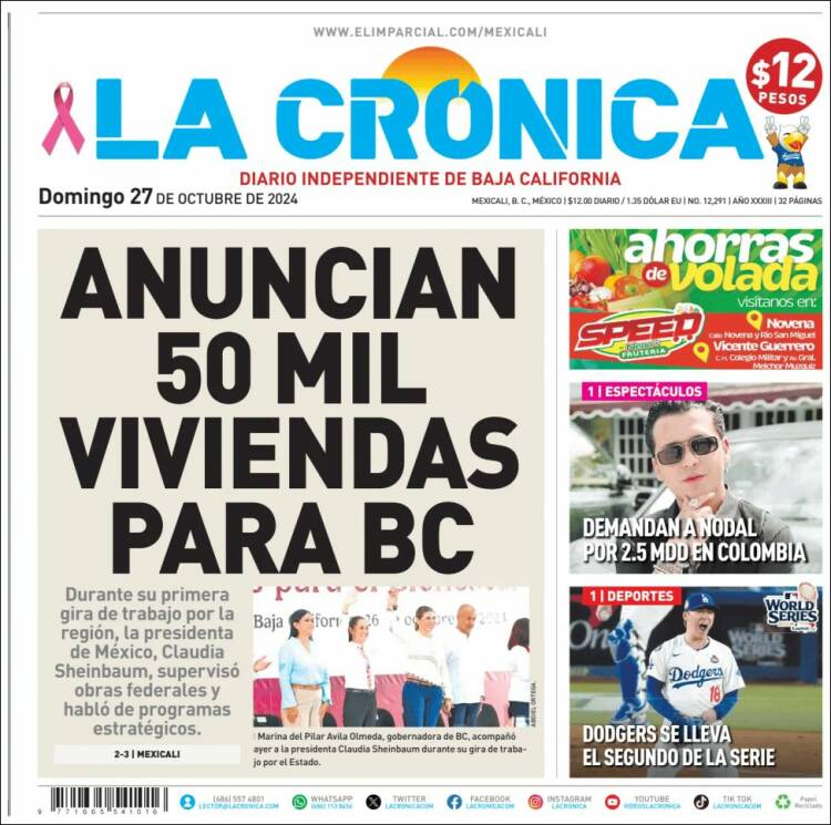 Portada de La Crónica de Baja California (México)