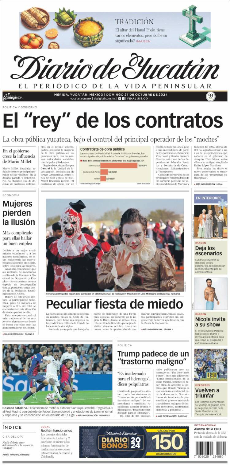Portada de Diario de Yucatán (México)