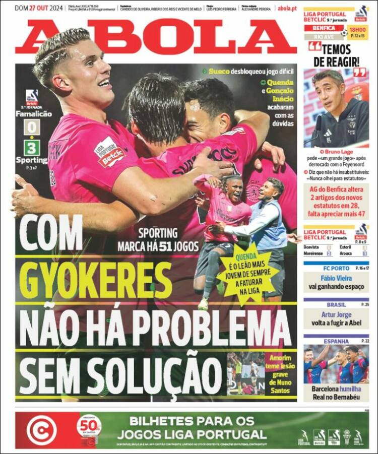 Portada de A Bola (Portugal)