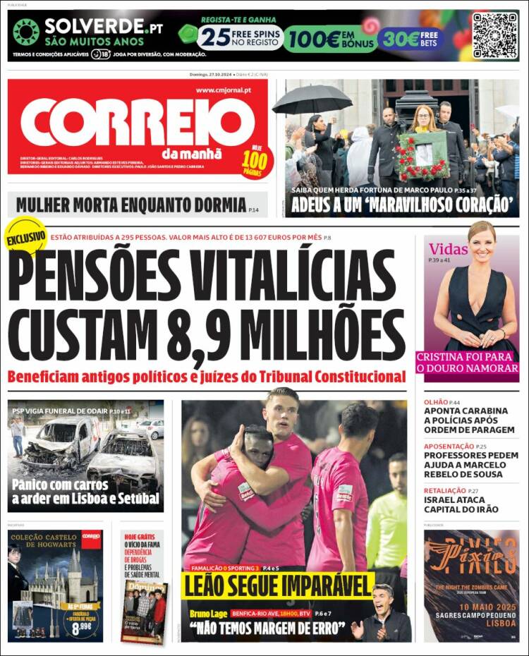 Portada de Correio da Manhã (Portugal)