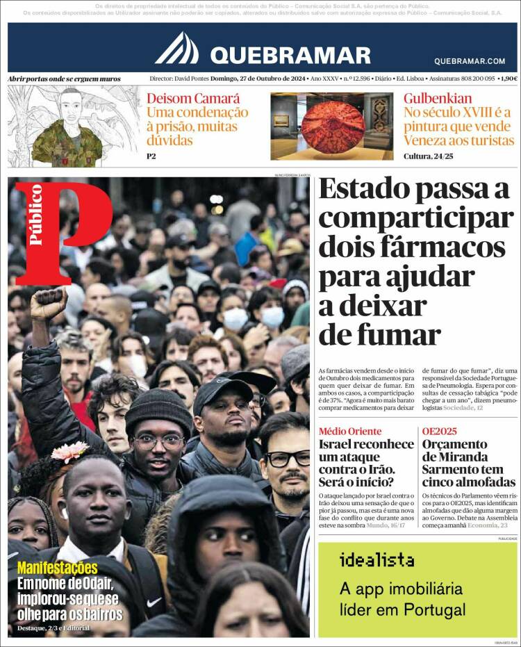 Portada de Público (Portugal)