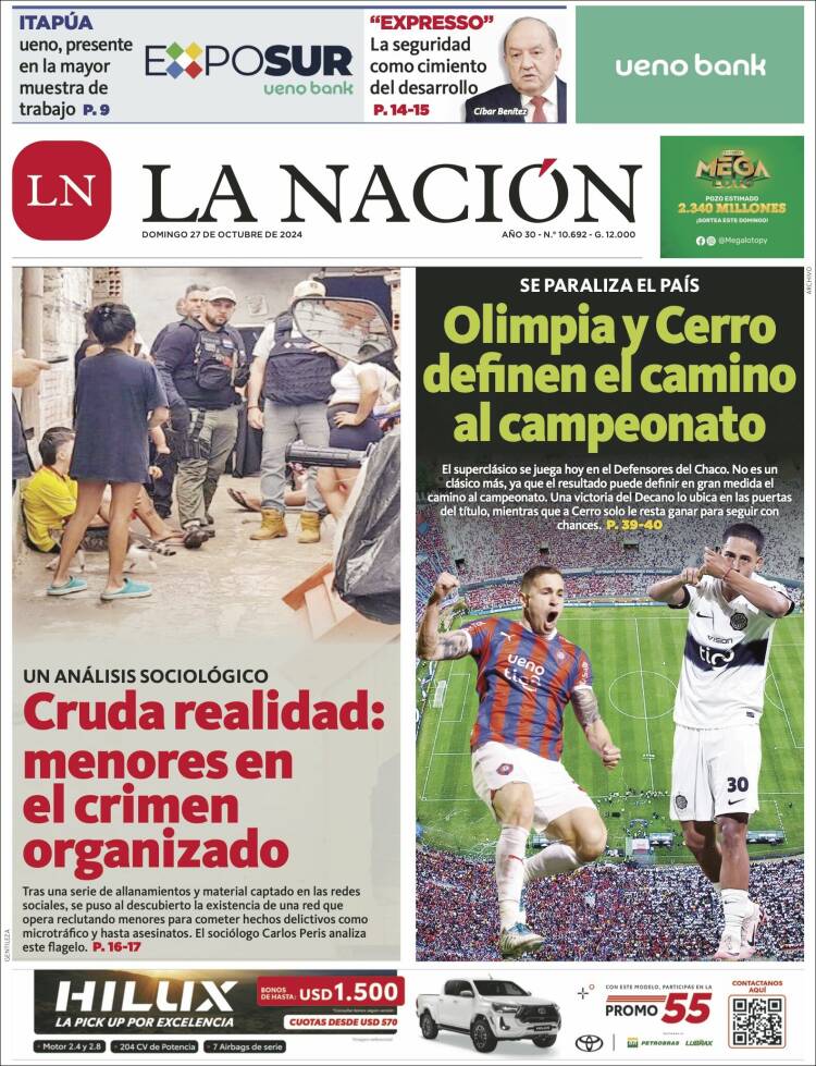Portada de La Nación (Paraguay)