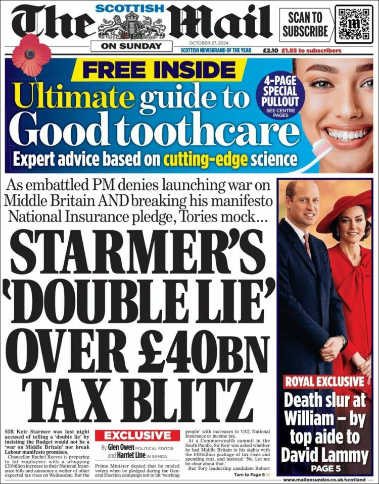 Portada de Scottish Daily Mail (Reino Unido)