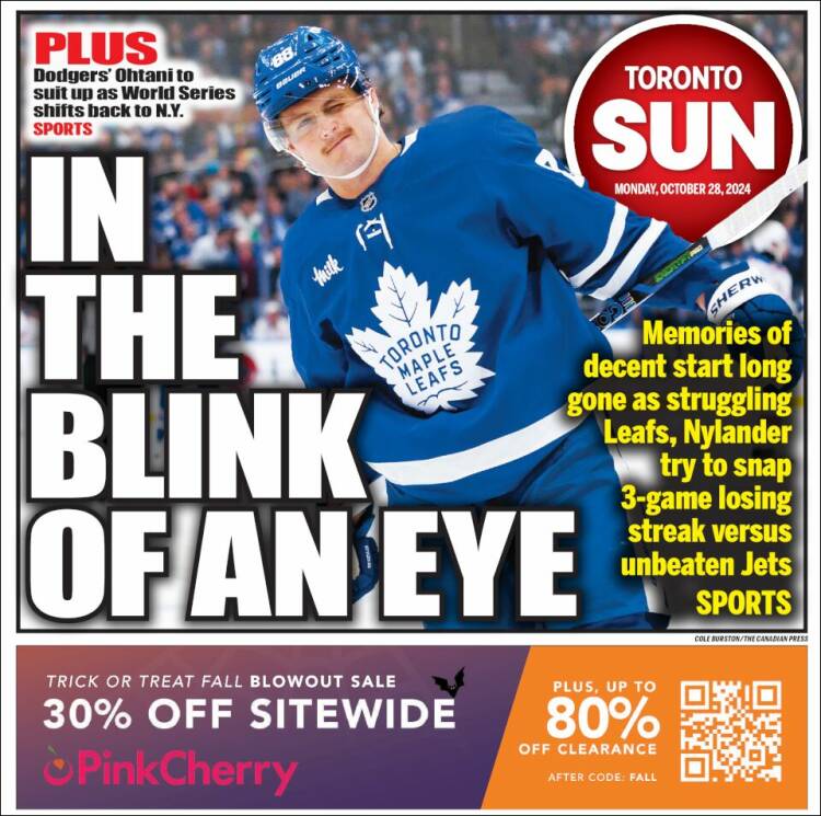 Portada de The Toronto Sun (Canadá)