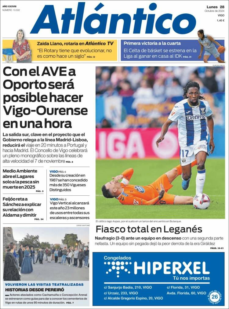 Portada de Atlántico Diario (España)
