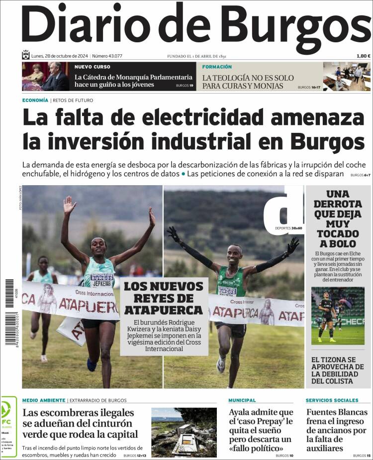 Portada de Diario de Burgos (España)