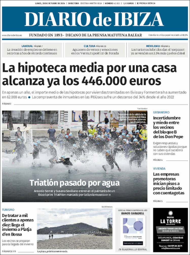 Portada de Diario de Ibiza (España)
