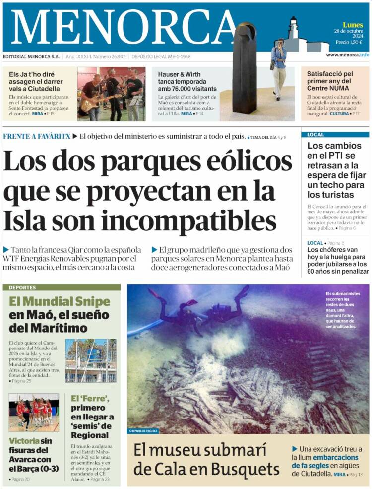 Portada de Menorca - Diario Insular (España)