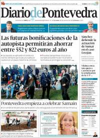 Portada de Diario de Pontevedra (España)