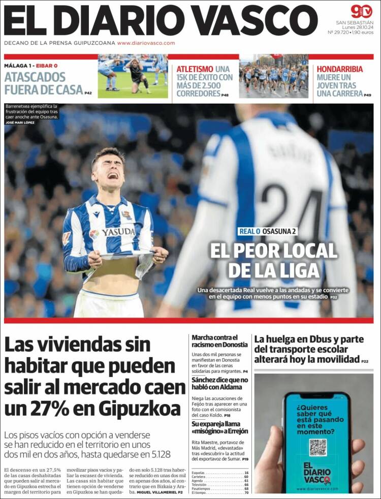 Portada de Diario Vasco (España)