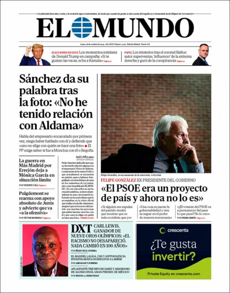 Portada de El Mundo (España)