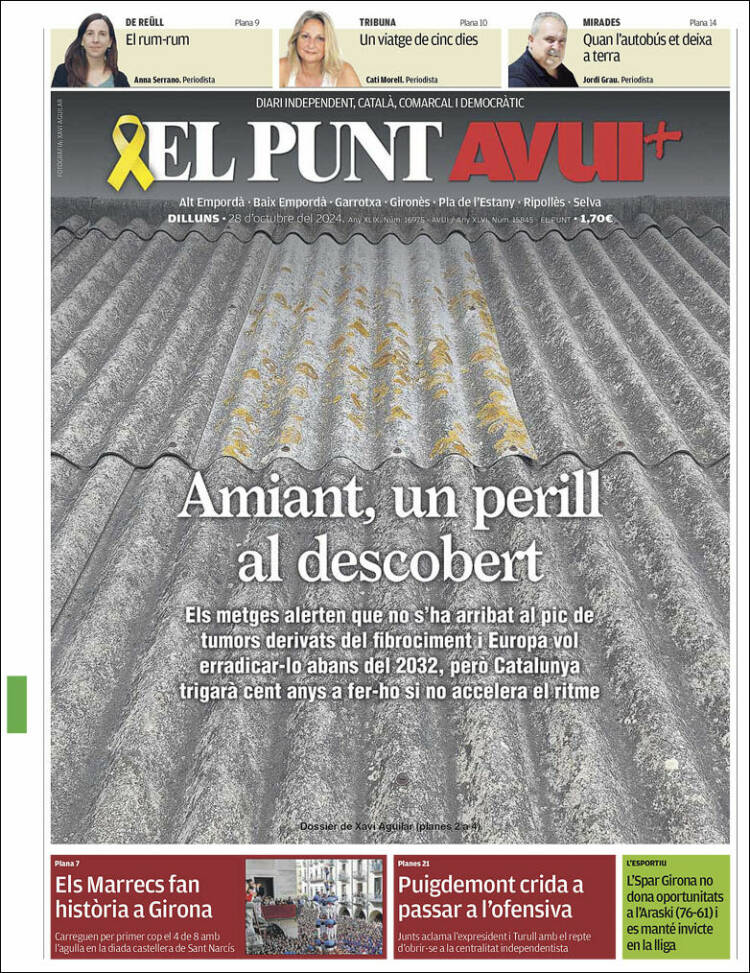 Portada de El Punt Avui - Girona (España)