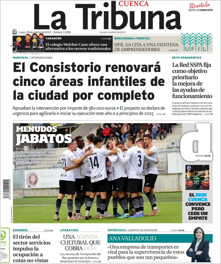 Portada de La Tribuna de Cuenca (España)