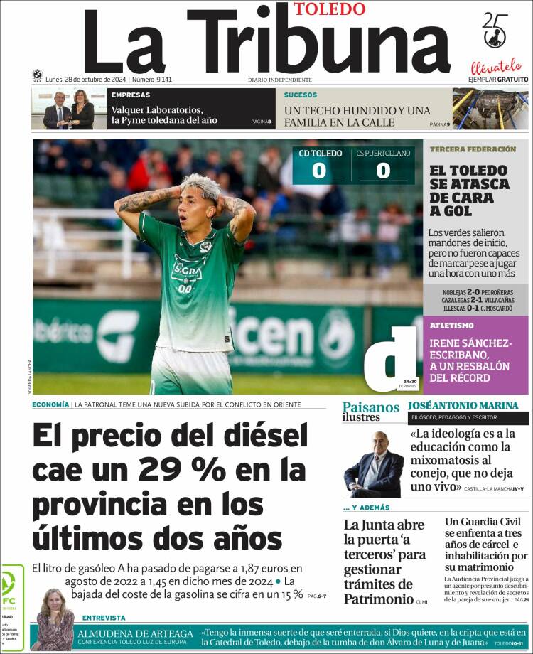 Portada de La Tribuna de Toledo (España)