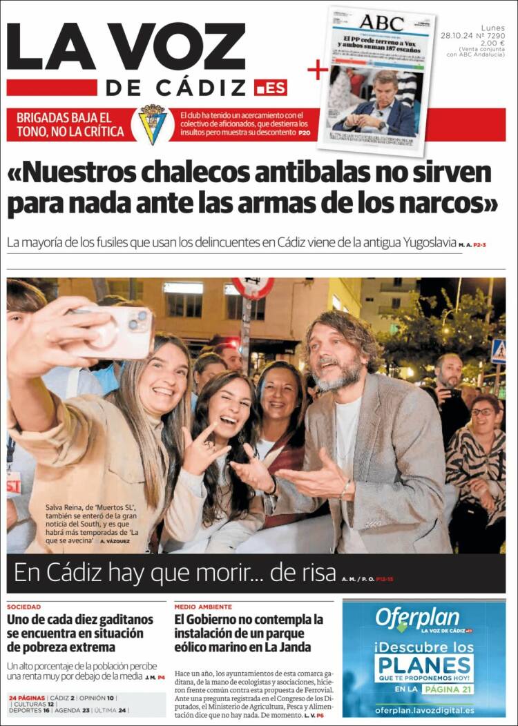 Portada de La Voz de Cádiz (España)