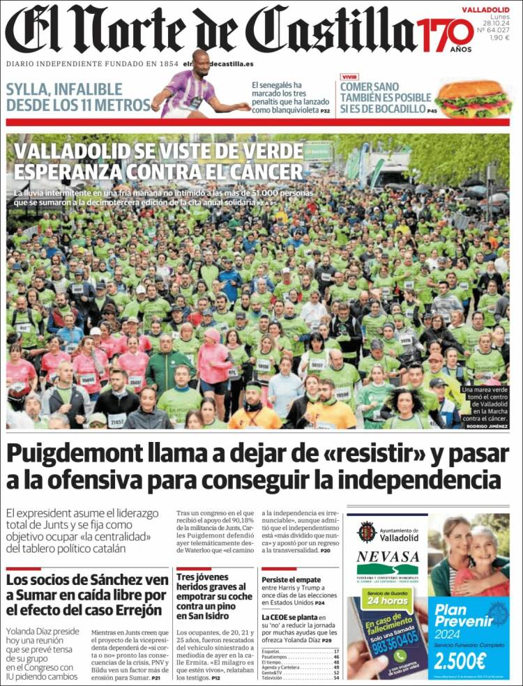 Portada de Norte de Castilla - Valladolid (España)