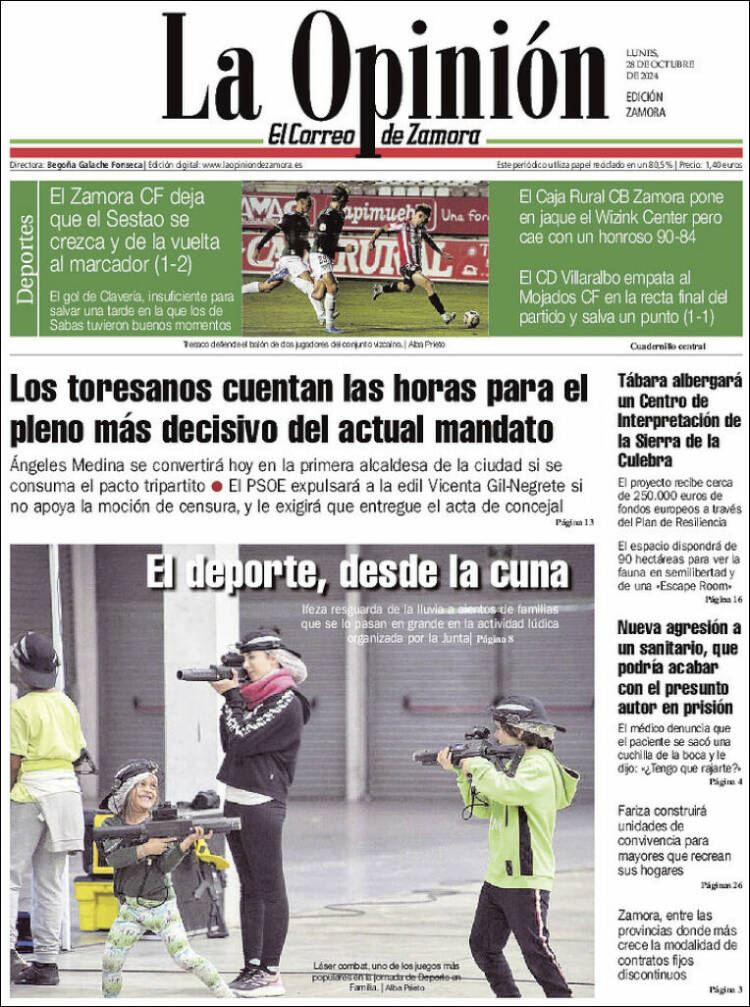 Portada de La Opinión - El Correo de Zamora (España)