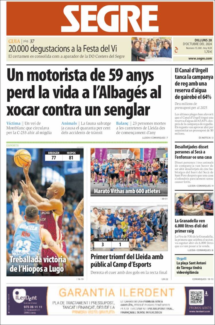 Portada de Segre (España)
