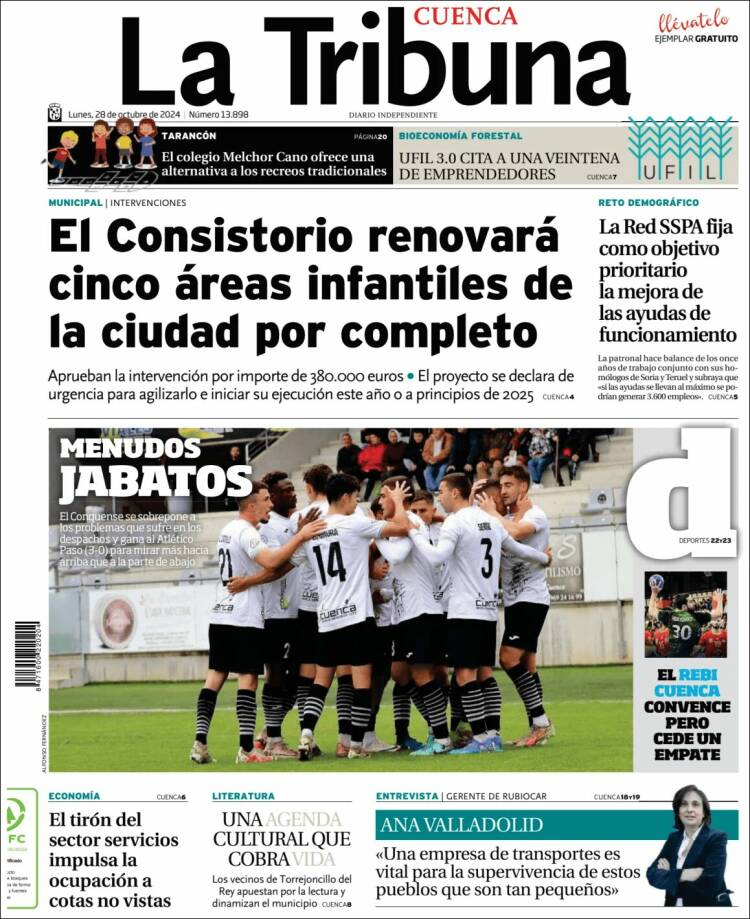 Portada de La Tribuna de Cuenca (España)